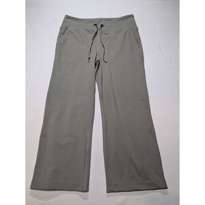 Mondetta Womens XL Sage Green Wide Leg Yoga Pants Drawstring Pockets Stretch